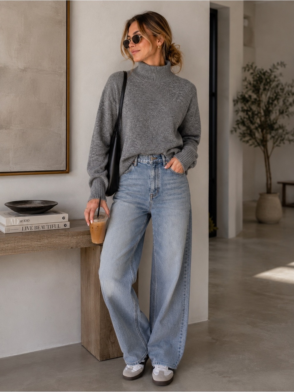 J.Crew Gray Cowl Neck Sweater Merino Wool Alpaca Blend Women’s Medium